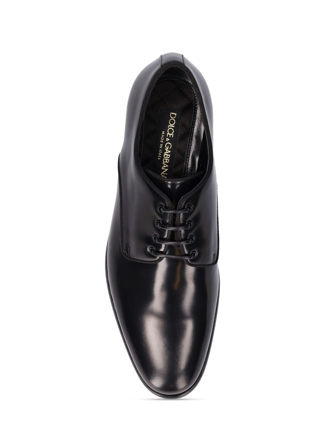Shop Dolce & Gabbana Antik Leather Derby Shoes In Black