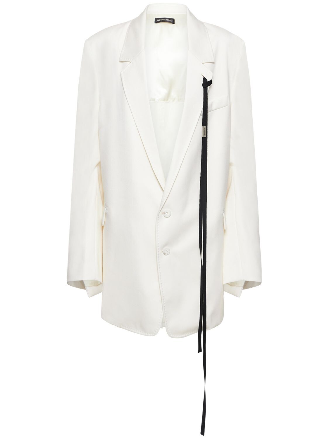 Veste Asymétrique En Satin De Laine Agnes