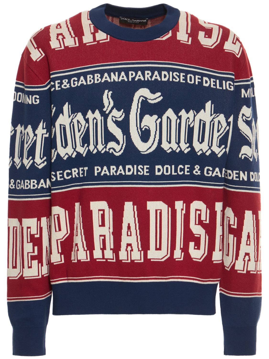 DOLCE & GABBANA INTARSIA COTTON SWEATER