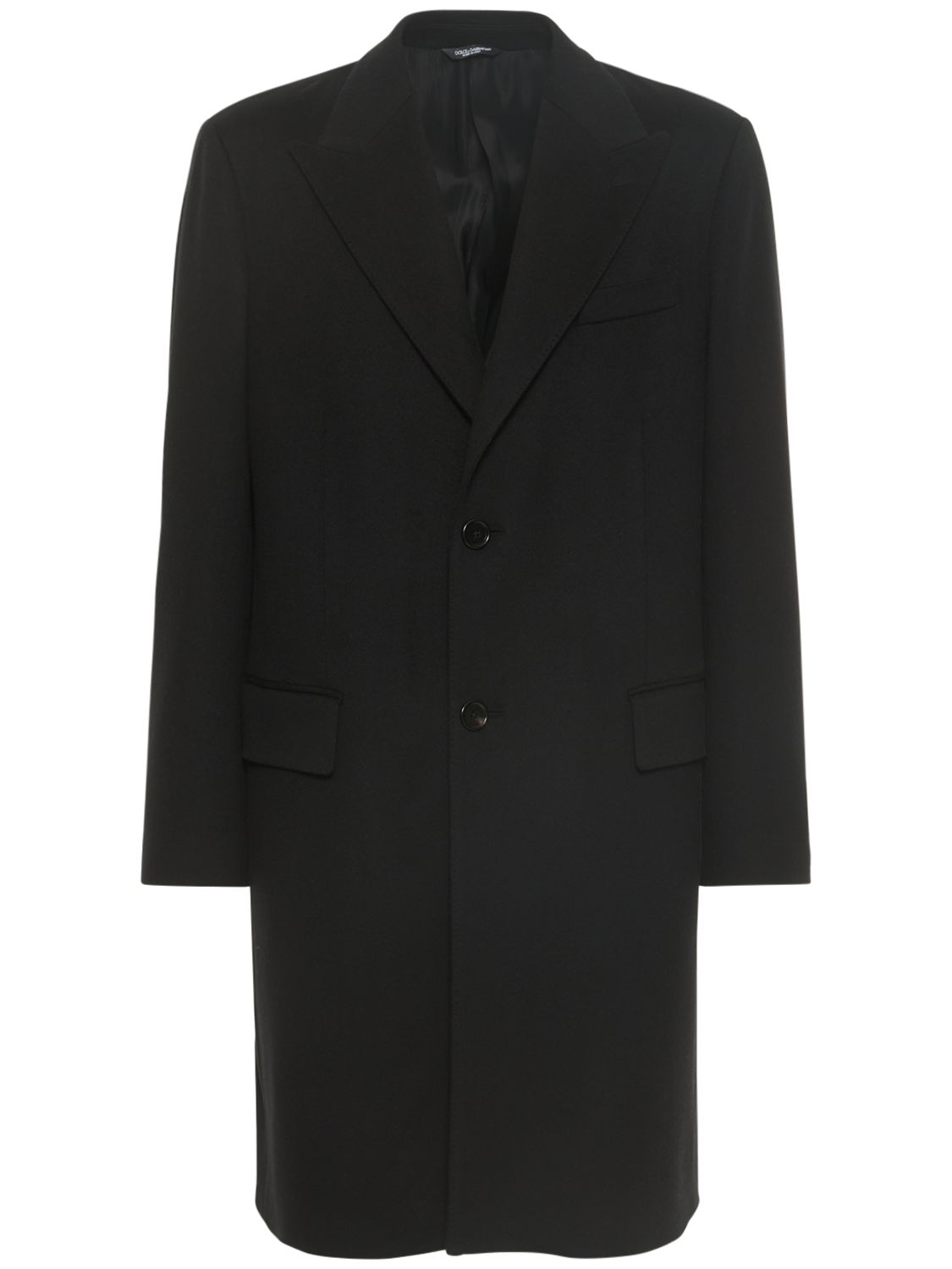 Dolce & Gabbana Single-breasted Wool Coat In Black