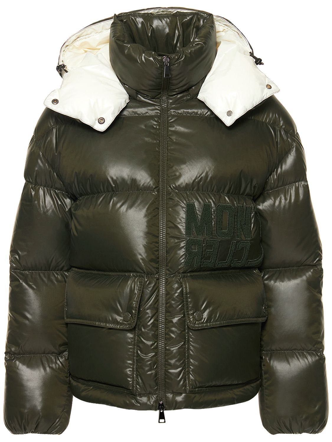 Moncler Lvr Exclusive Abbaye Nylon Down Jacket In Olive Green | ModeSens