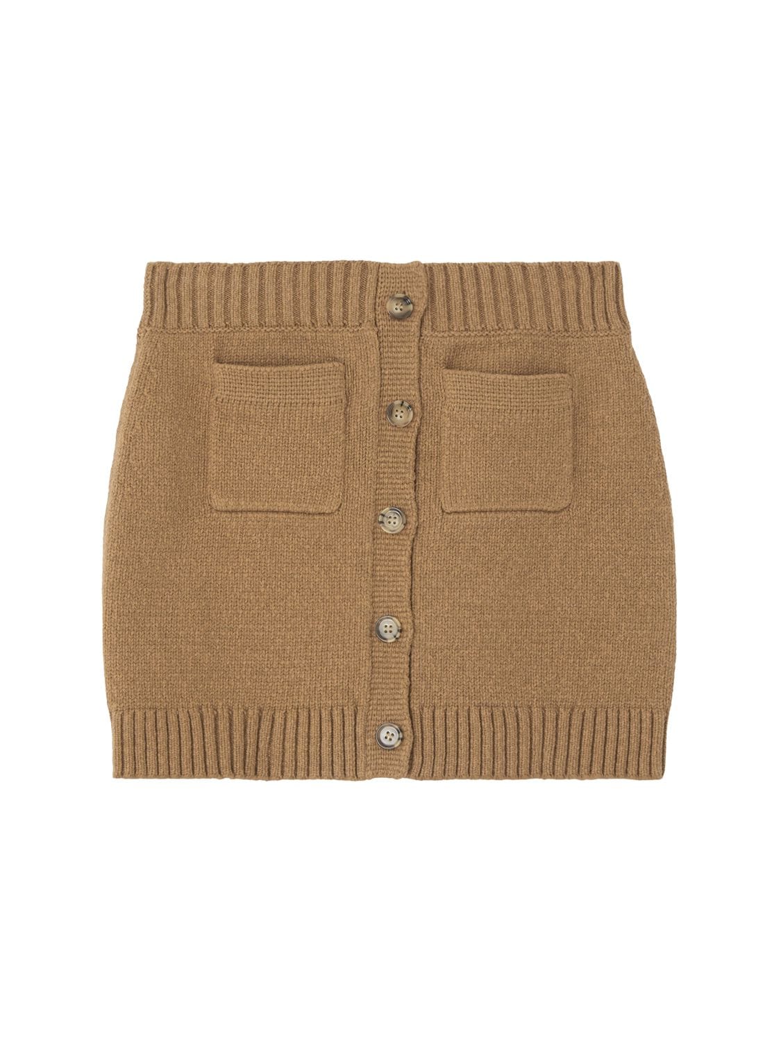 BURBERRY BLANCHE KNITTED COTTON BLEND MINI SKIRT