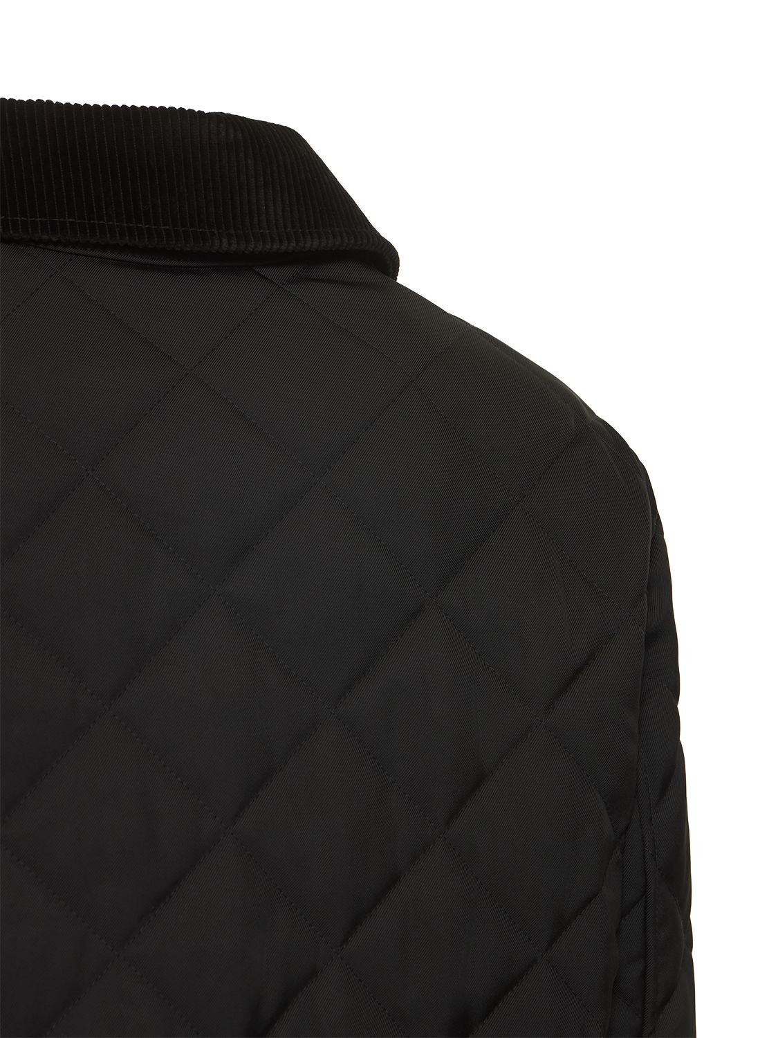 Shop Burberry Lanford Short Quilted Nylon Jacket In Black