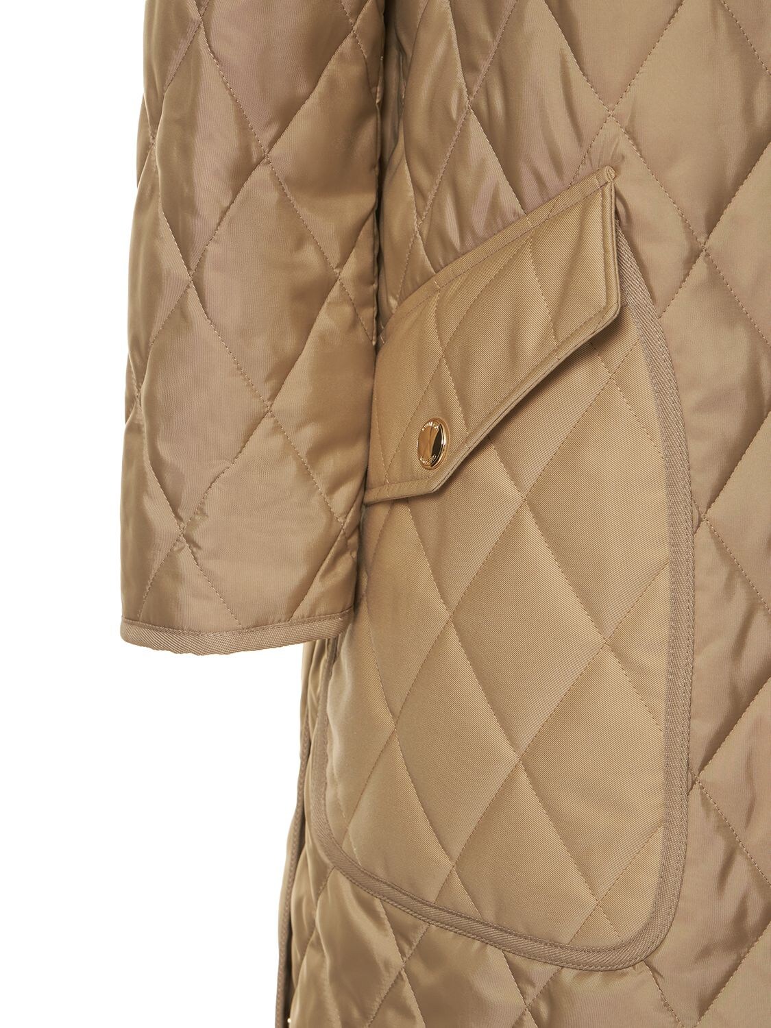 Burberry Diamond Quilted Thermoregulated Hooded Coat In Brown | ModeSens