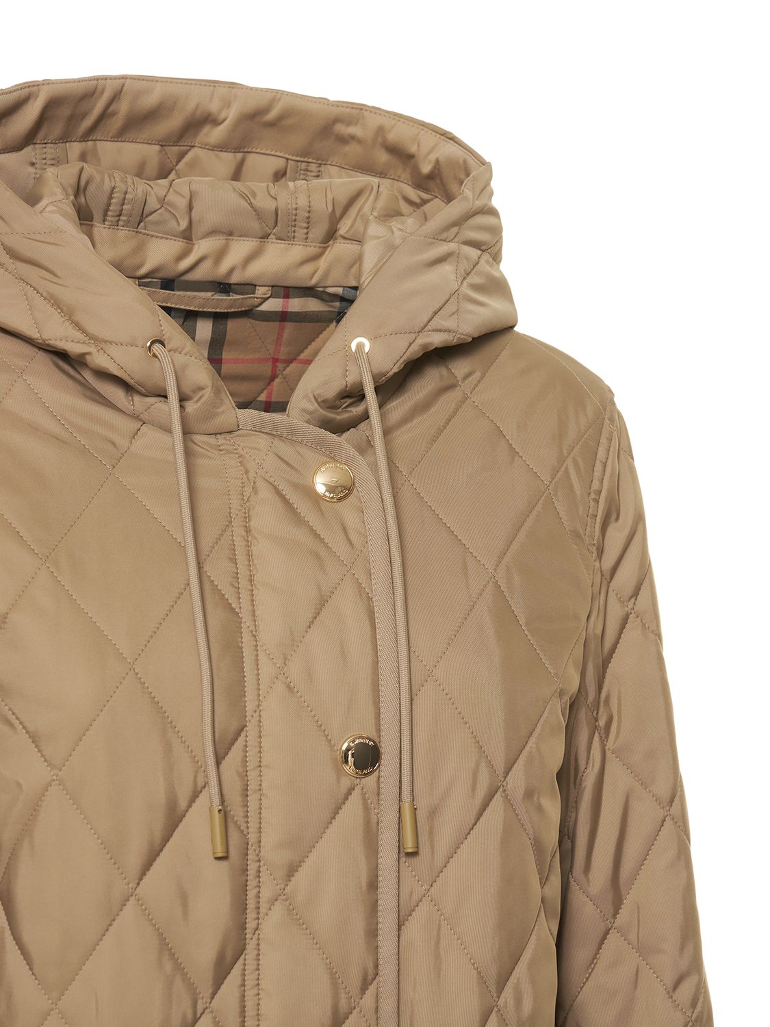 Burberry Diamond Quilted Thermoregulated Hooded Coat In Brown | ModeSens