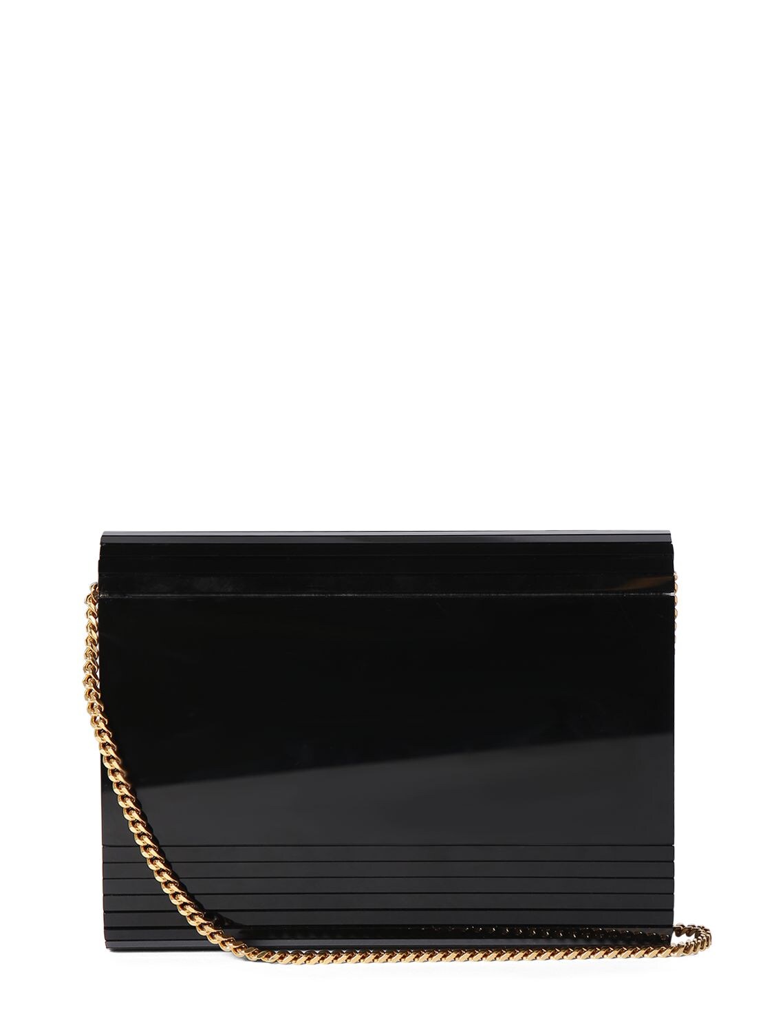 Shop Saint Laurent Mini Cassandra Plexiglass Bag In Black