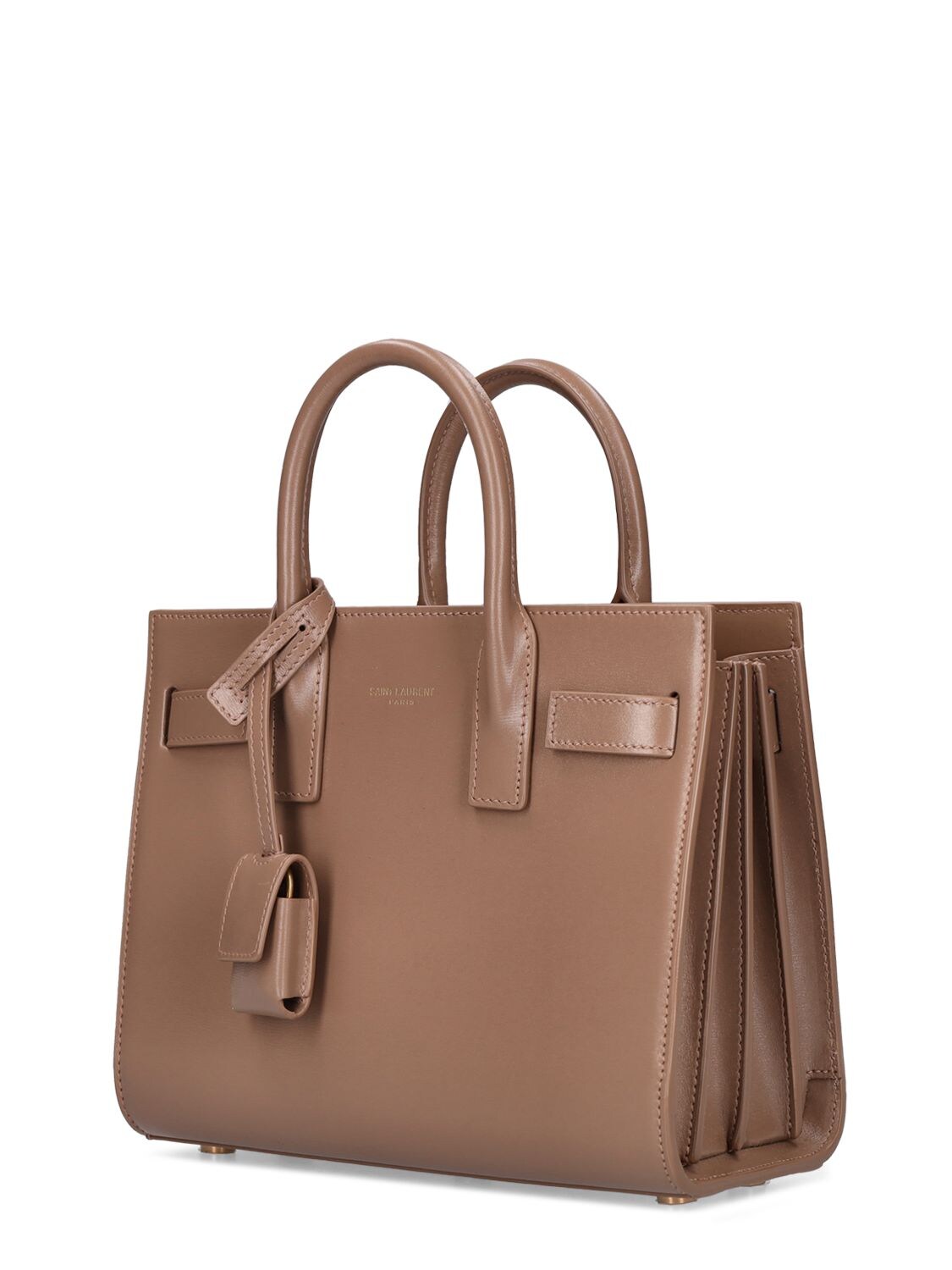 Saint Laurent Nano Sac de Jour Leather Tote in Dark Cappuccino