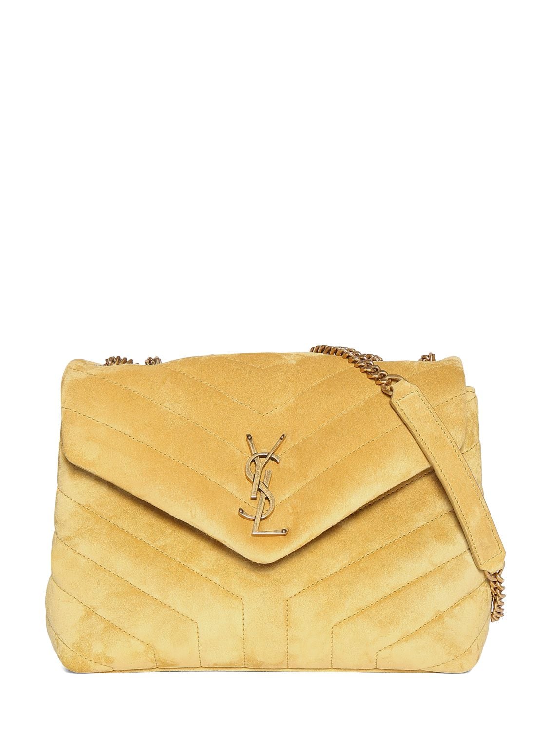 SMALL LOULOU IN QUILTED SUEDE, Saint Laurent