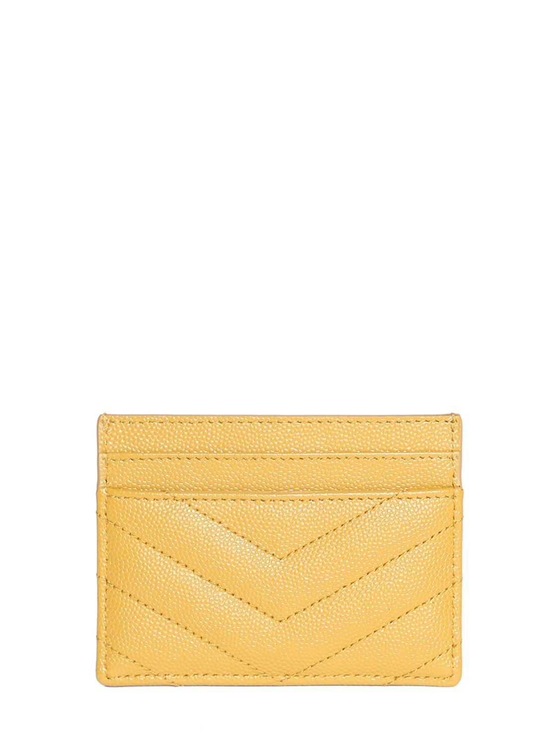 Monogram grained leather card holder - Saint Laurent - Women