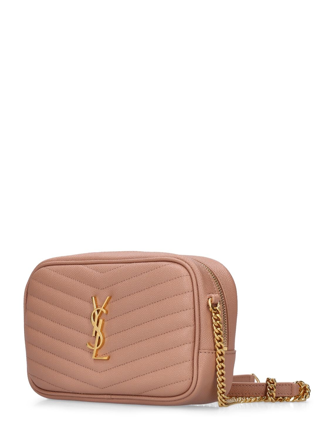 Saint Laurent Mini Lou Quilted Vintage Pearl Leather Camera Bag