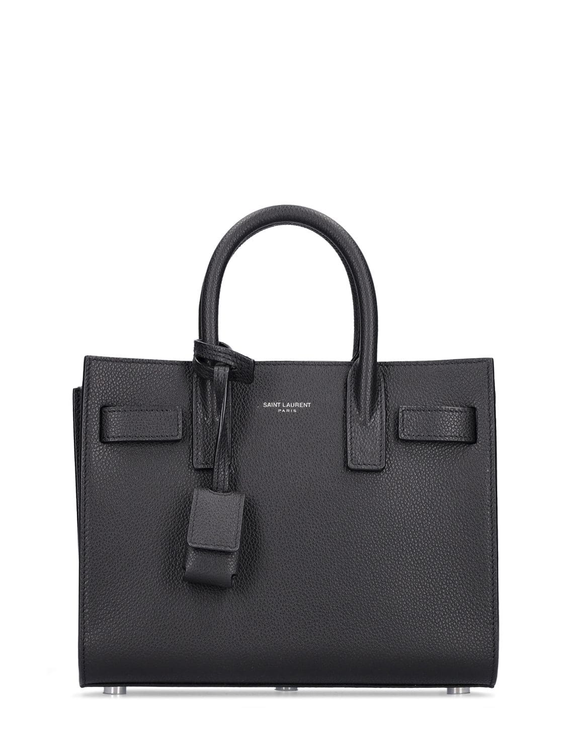 Saint Laurent Nano Sac De Jour Leather Top Handle Bag In Black