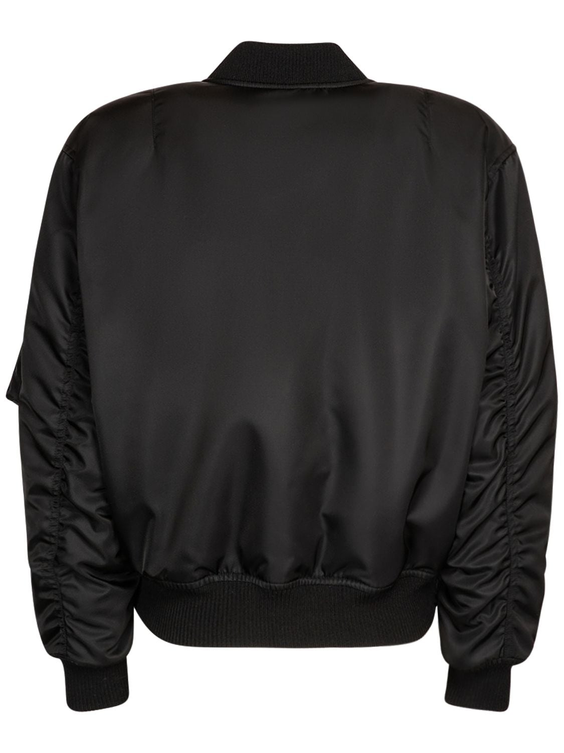 Shop Saint Laurent Nylon Bomber Jacket In Noir