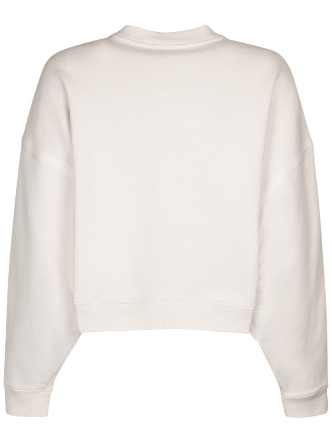 Shop Saint Laurent Cotton Crewneck Sweatshirt In Dirty Ecru