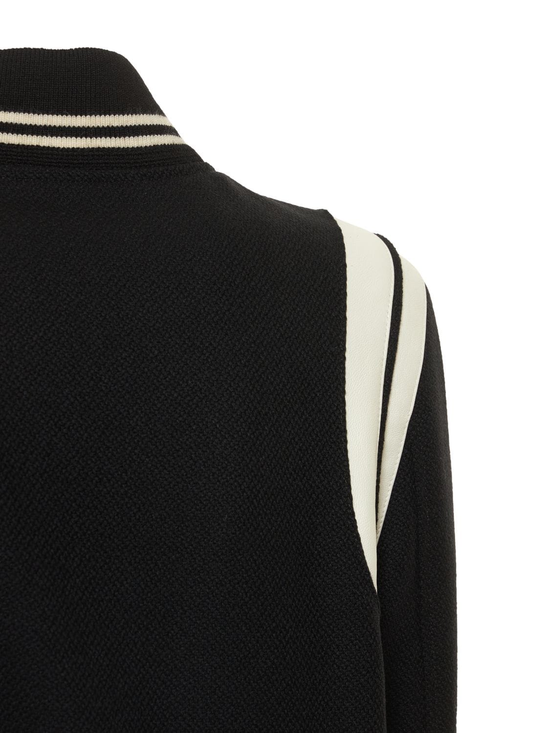 Shop Saint Laurent Wool Blend Bomber Jacket In 블랙