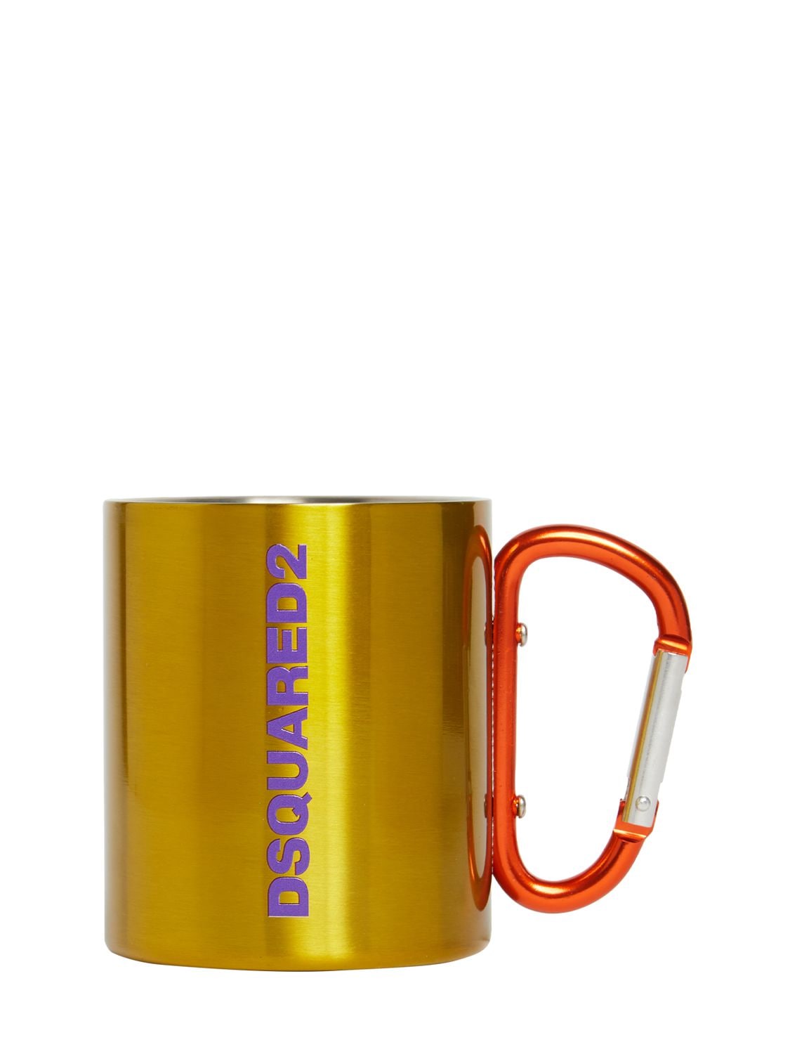 Dsquared2 Logo Printed Steel Water Cup In Yellow