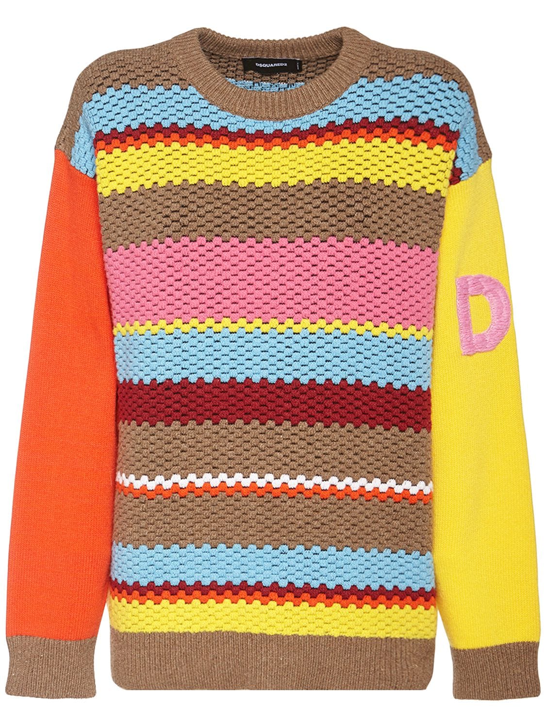 Dsquared2 - Wool blend knit striped jacquard sweater - Multicolor ...