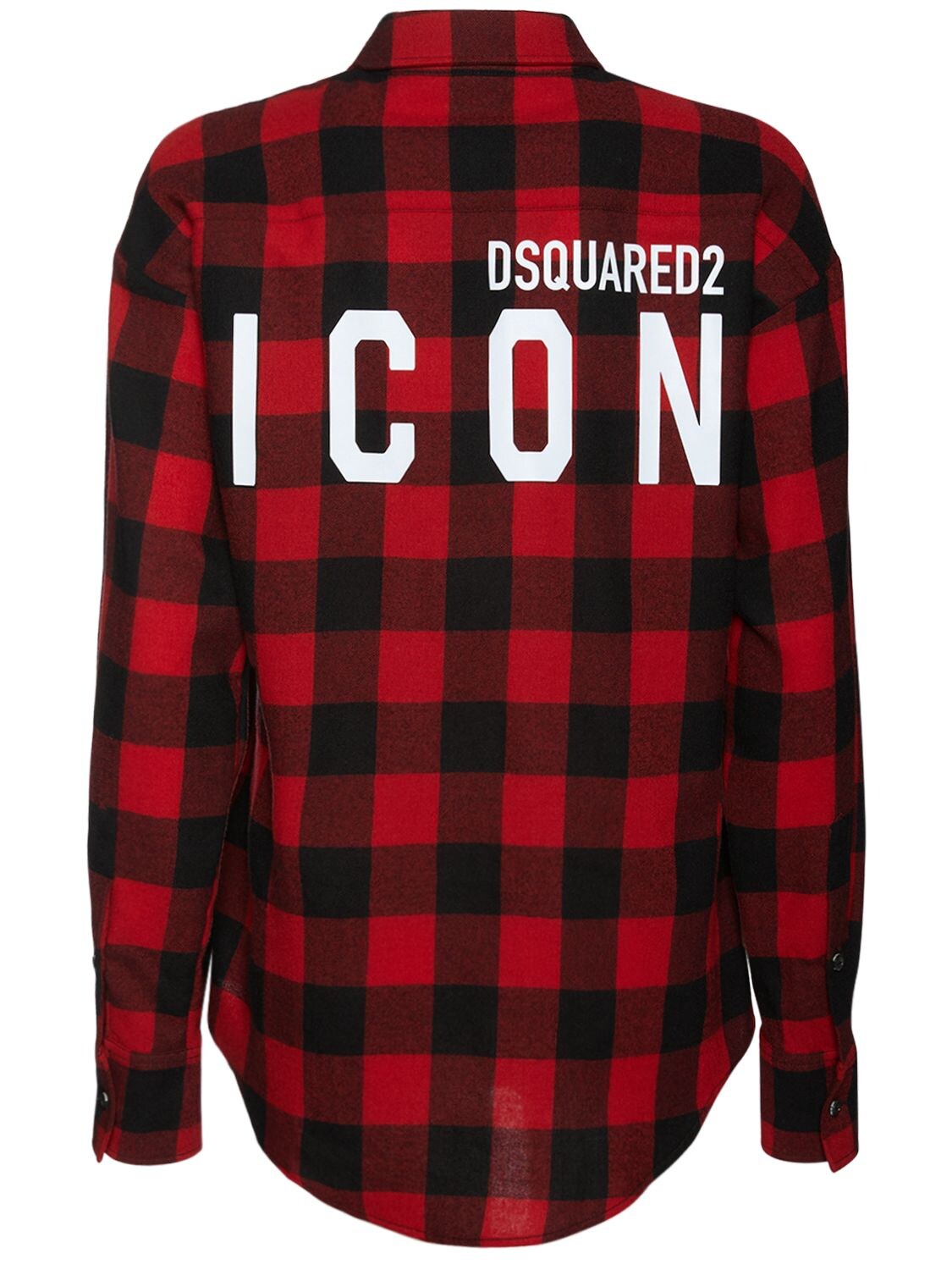 Dsquared2 Easy Dean Icon Check Wool Flannel Shirt In Rosso | ModeSens