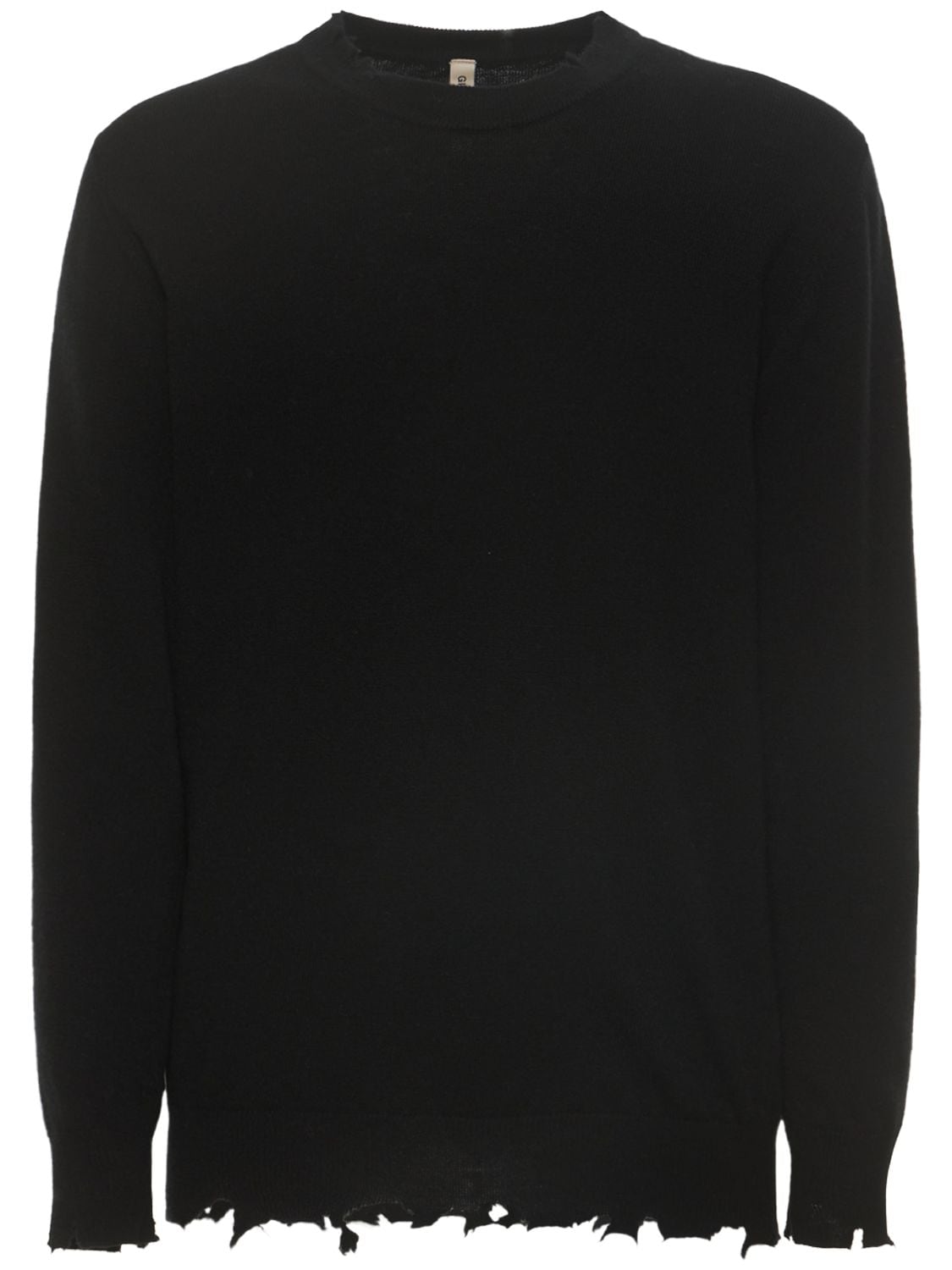 Giorgio Brato Destroyed Wool Knit Sweater In Black