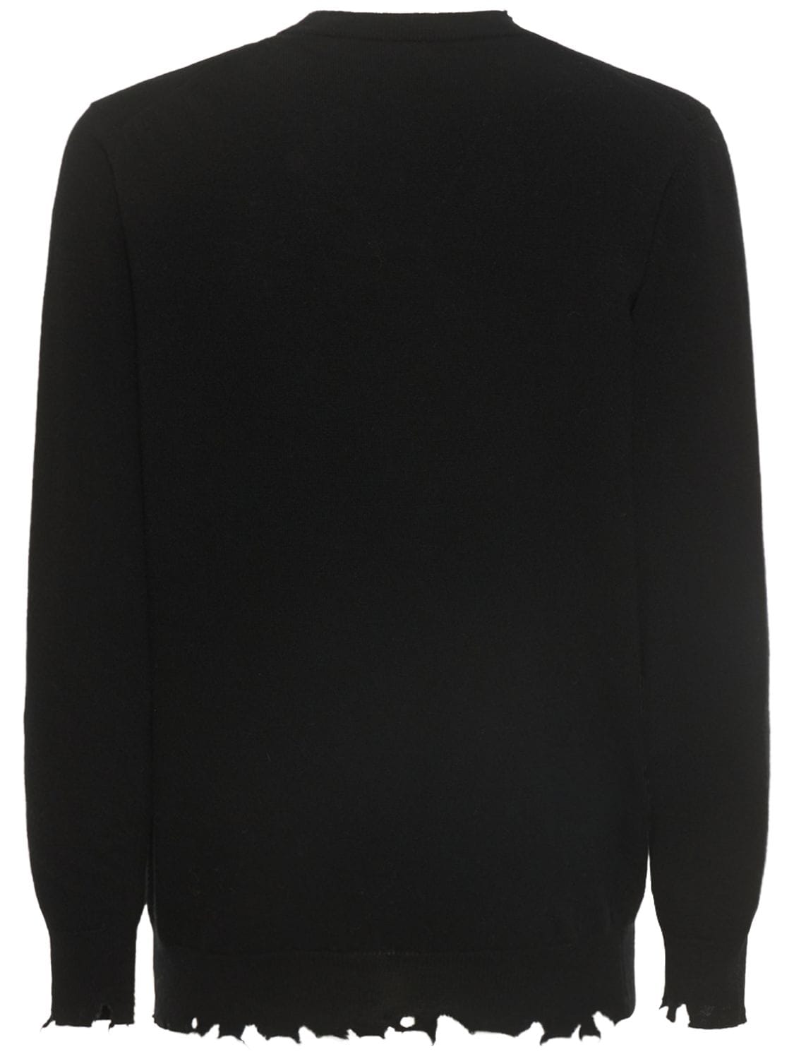 Shop Giorgio Brato Destroyed Wool Knit Sweater In Black