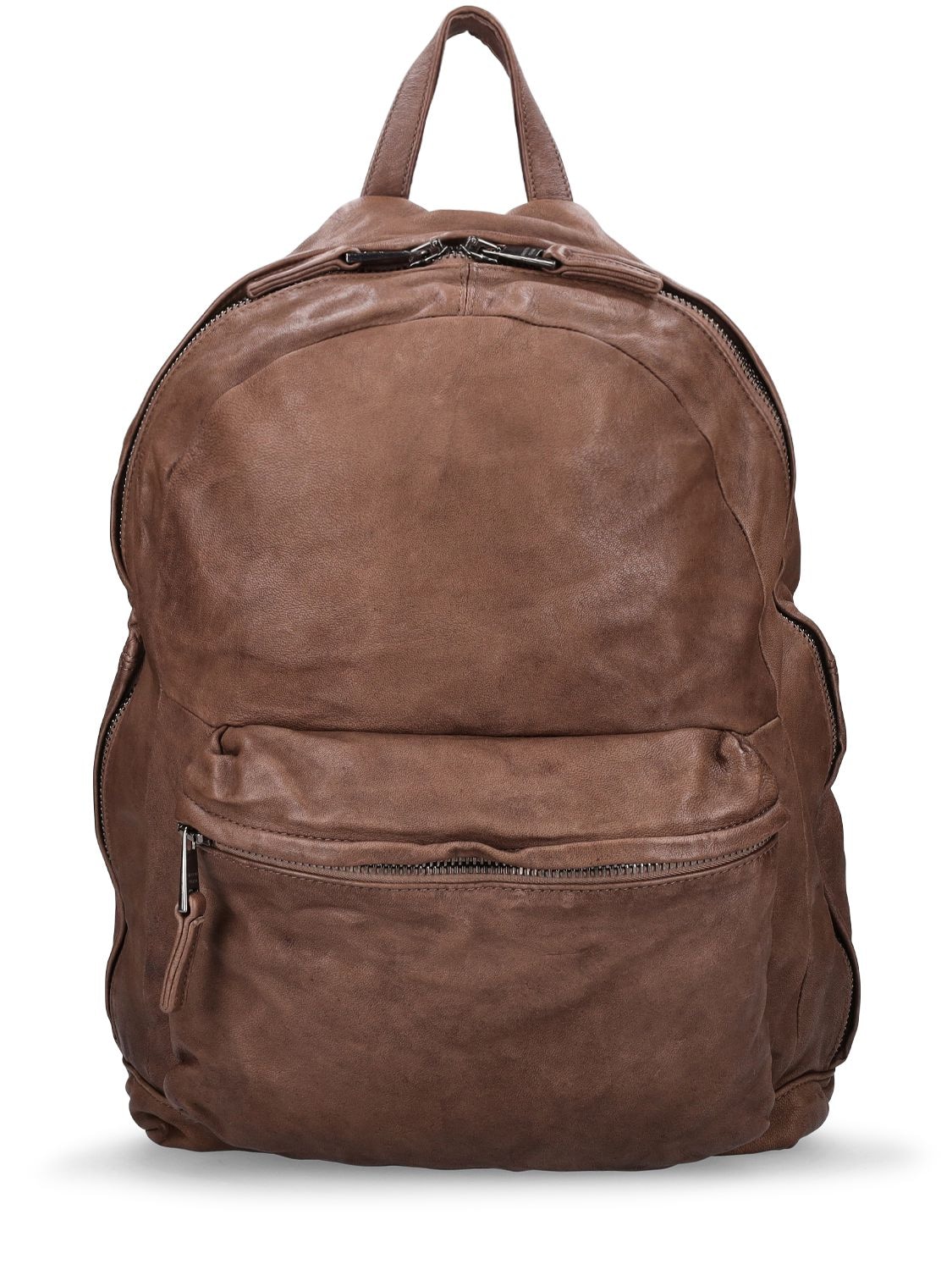 Giorgio Brato Lamb Leather Backpack In Brown