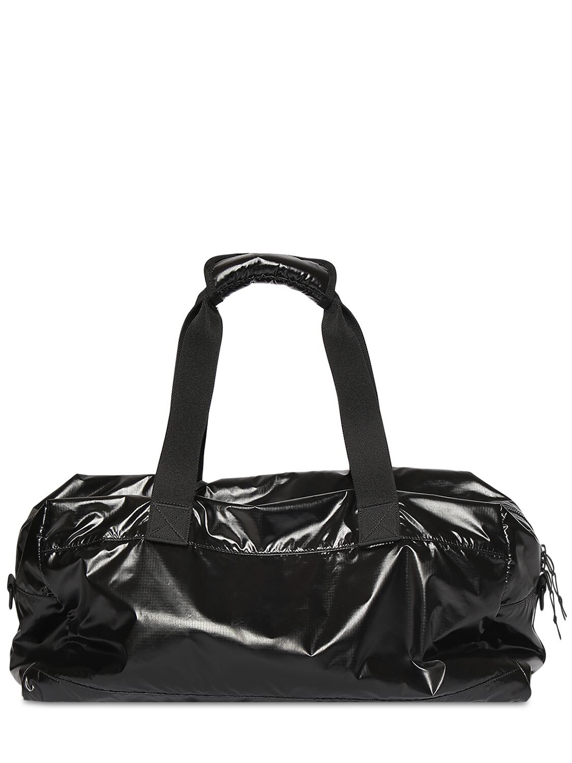 Shop Saint Laurent Logo Nylon Ripstop Duffle Bag In Black,silver