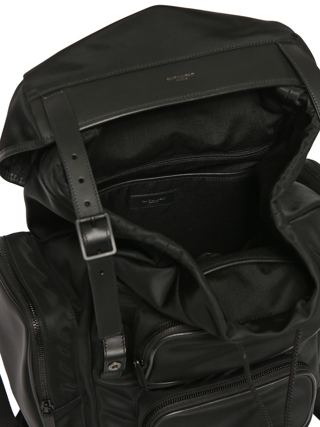Shop Saint Laurent Hunt Nylon Backpack In Black