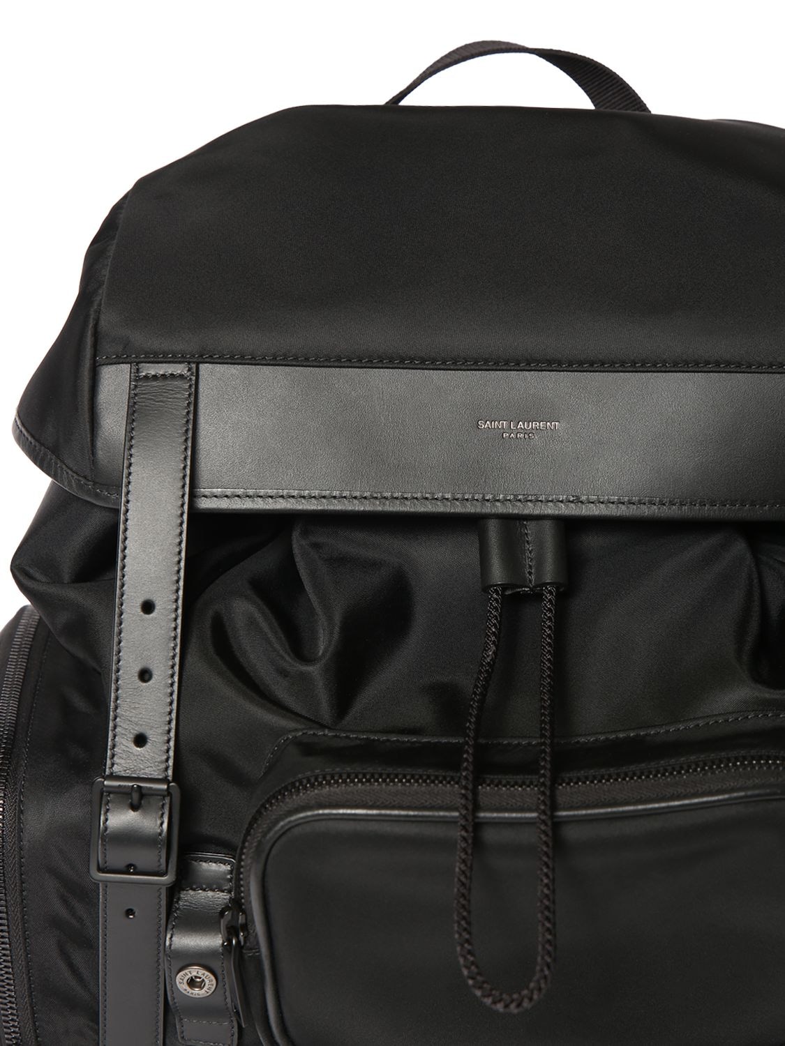 Shop Saint Laurent Hunt Nylon Backpack In Black