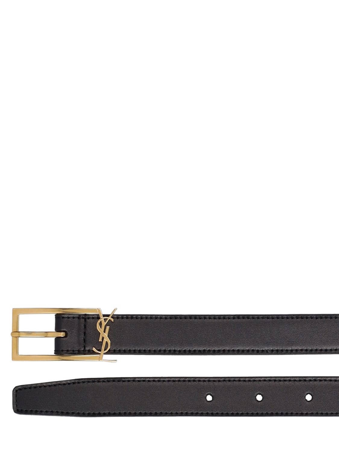 Saint Laurent 2cm Logo-embellished Leather Belt - Men - Black Belts