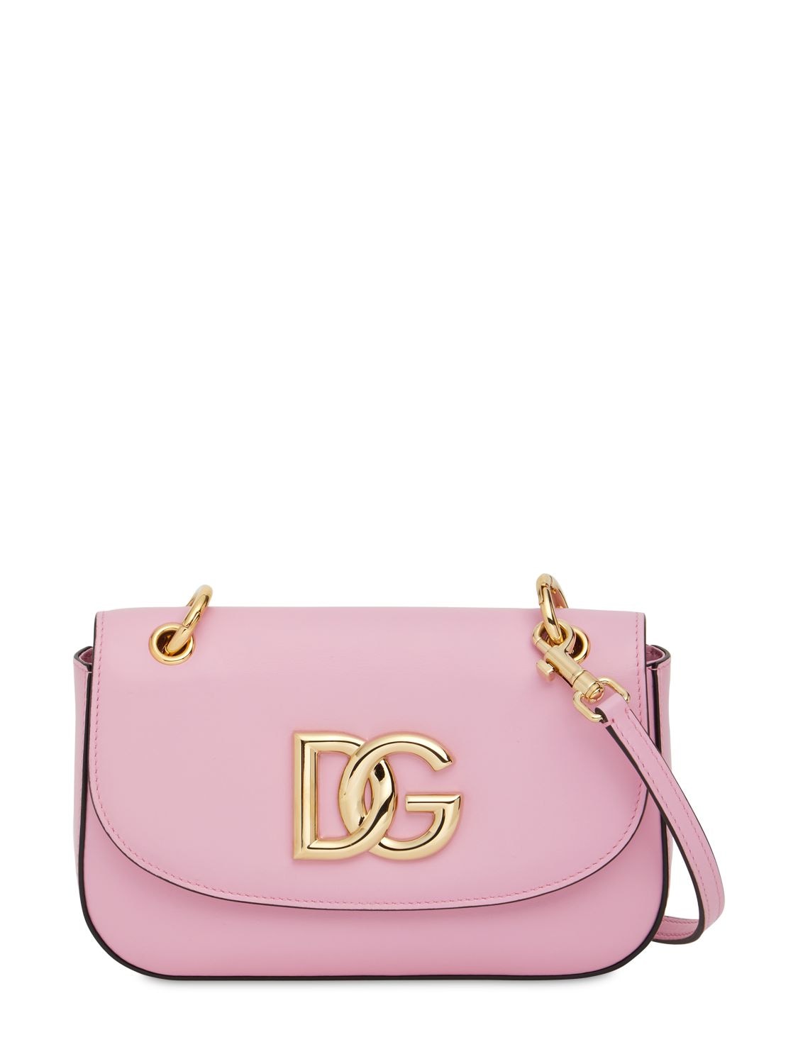 Dolce & Gabbana 3.5 Smooth Leather Shoulder Bag In Pink