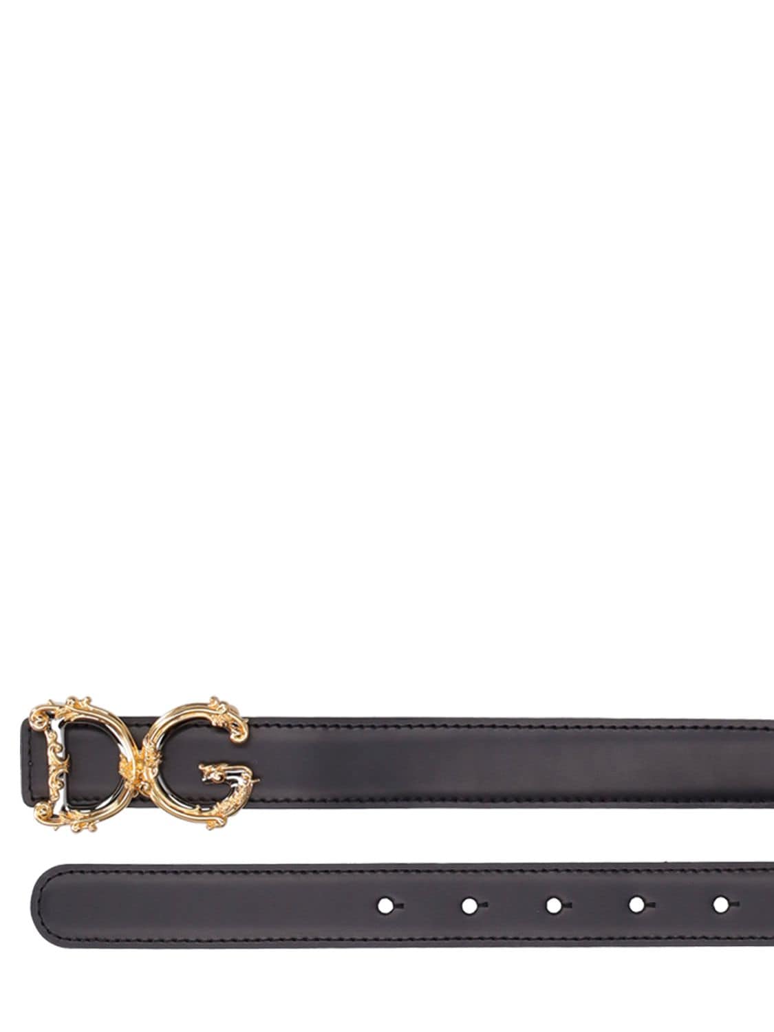 Shop Dolce & Gabbana 2.5cm Dg Iconic Baroque Leather Belt In Black