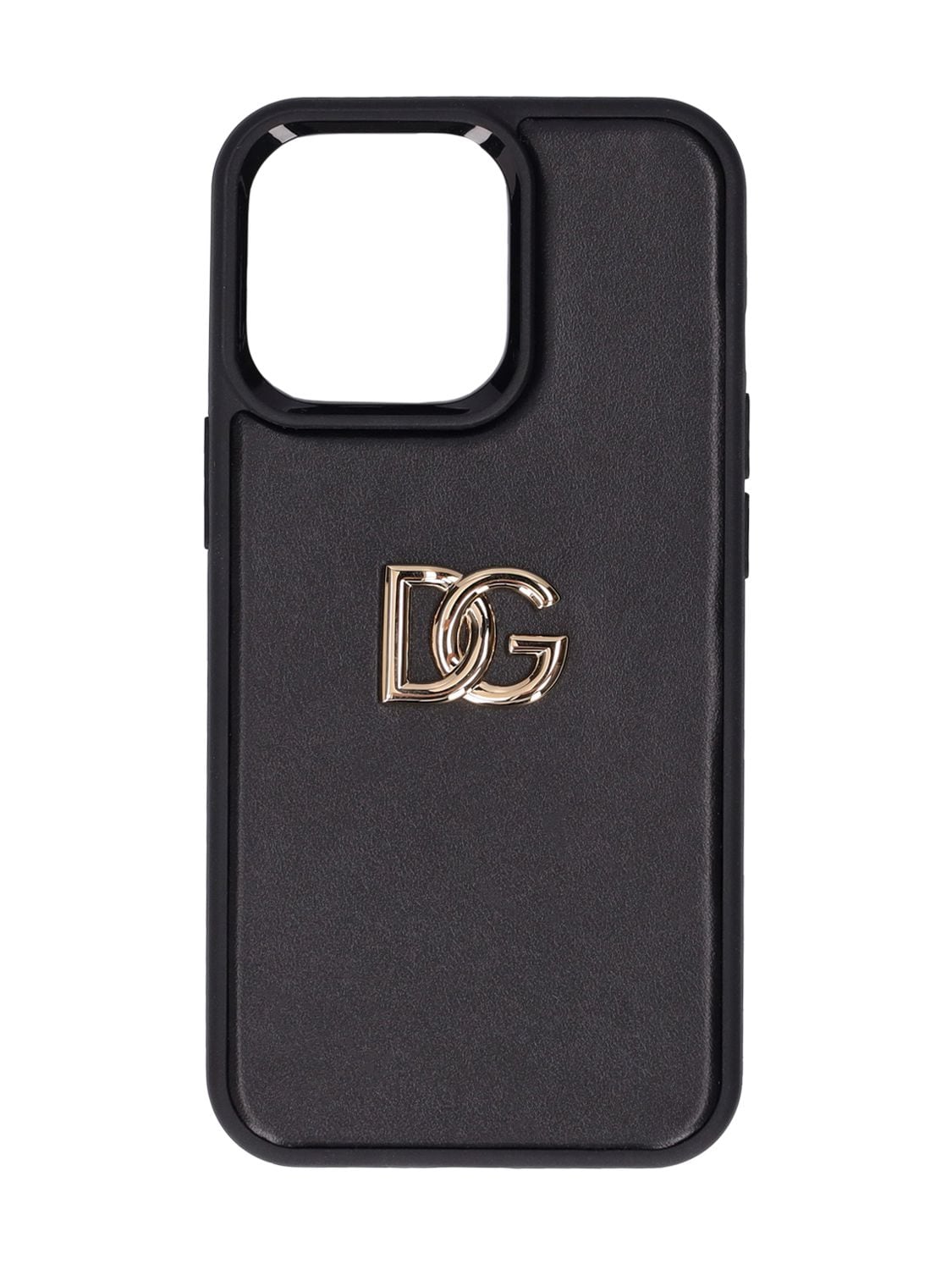 Dolce & Gabbana Dg Smooth Leather Iphone 13 Pro Case In Black