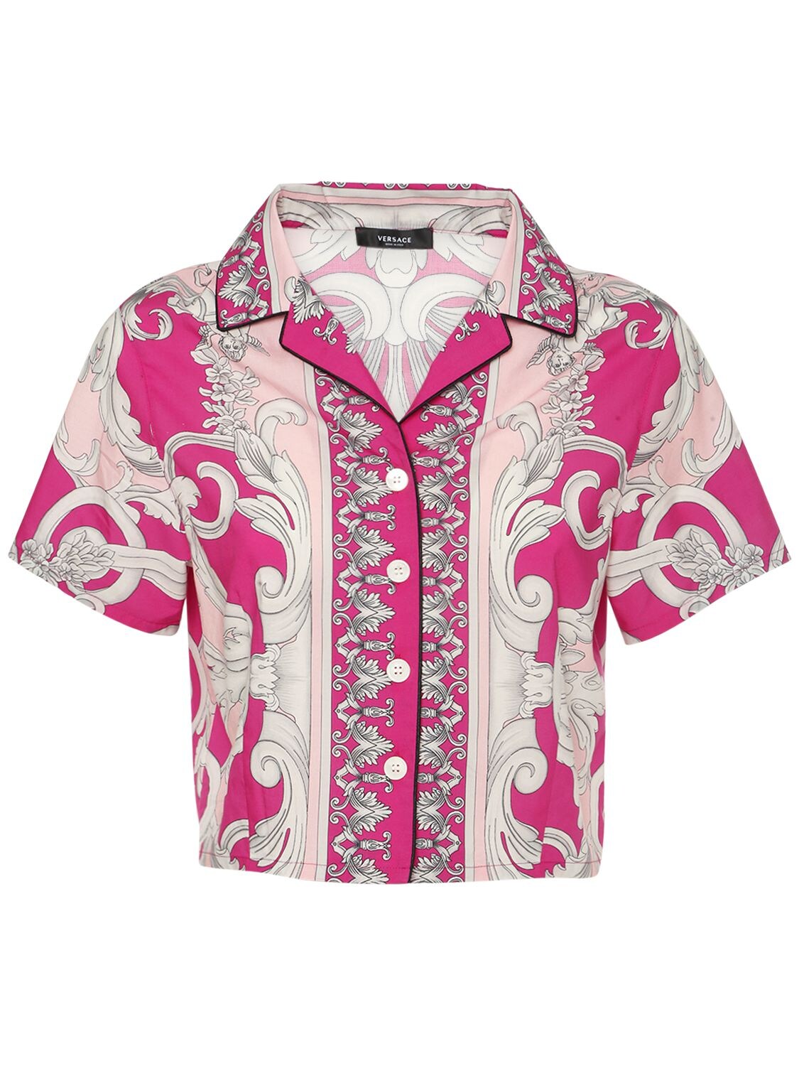 Barocco Cotton Blend Pajama Crop Shirt