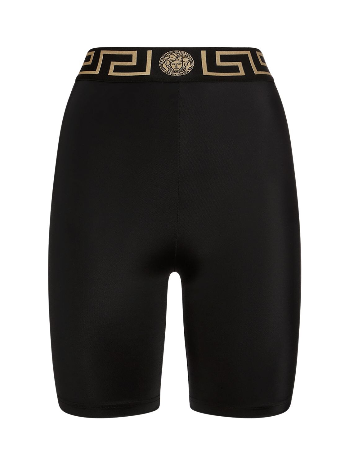 VERSACE GREEK MONOGRAM JERSEY CYCLING SHORTS 