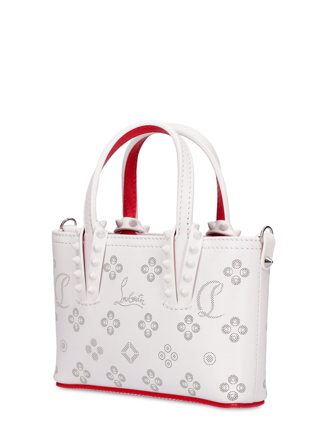 Christian Louboutin Nano Cabata E/w Leather Top Handle Bag In