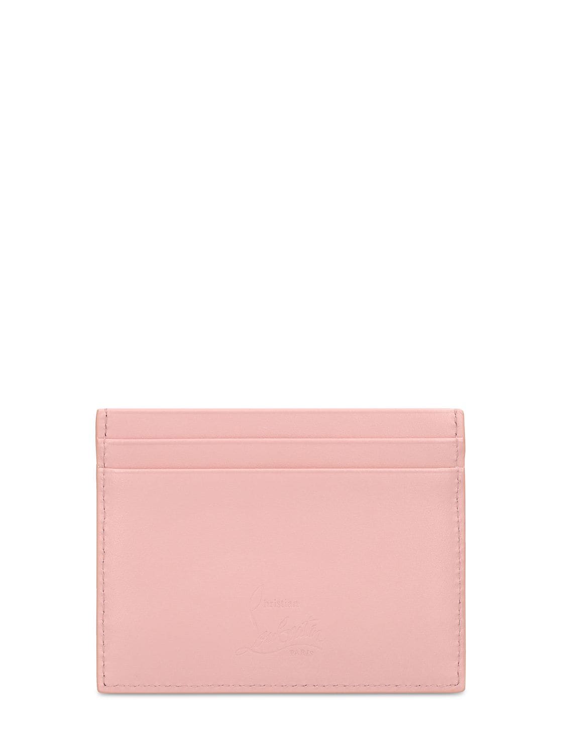 Shop Christian Louboutin W Kios Perforated Leather Card Holder In Rosy