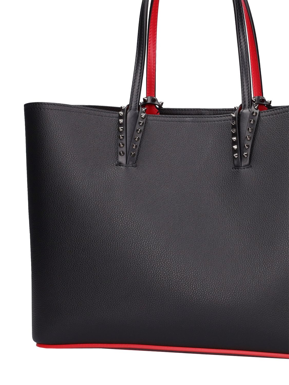 Shop Christian Louboutin Cabata Grained Leather Tote Bag In Black