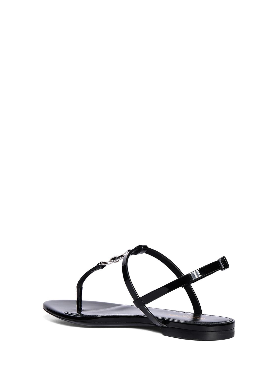 Shop Saint Laurent 10mm Cassandra Leather Sandals In Black