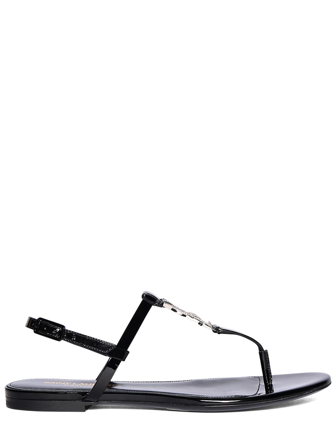 Saint Laurent Cassandra Leather Sandals In Black | ModeSens