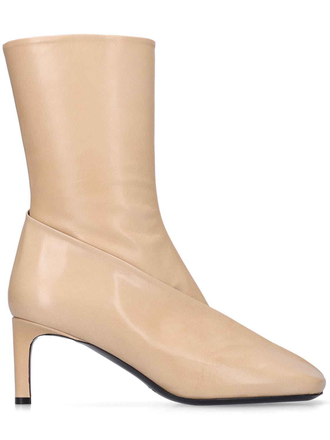 Jil Sander 65mm Tripon Leather Ankle Boots In Butter
