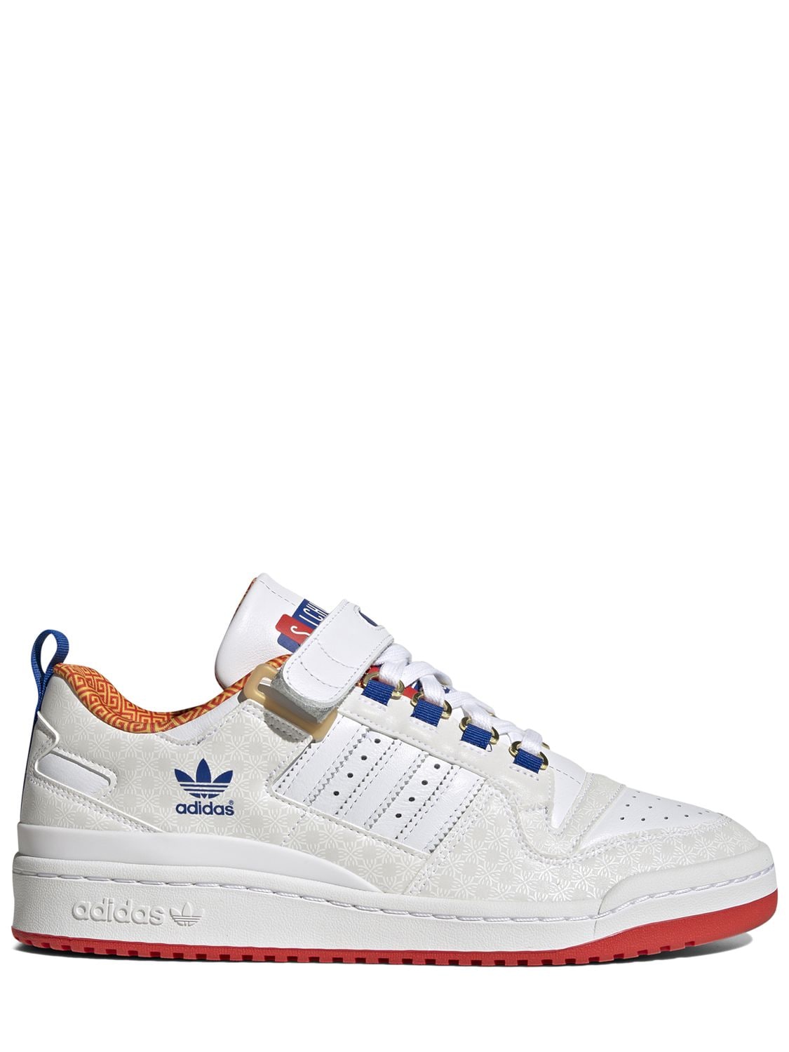 Adidas Originals Forum Low Sneakers In Ftwr White/ftwr White/red
