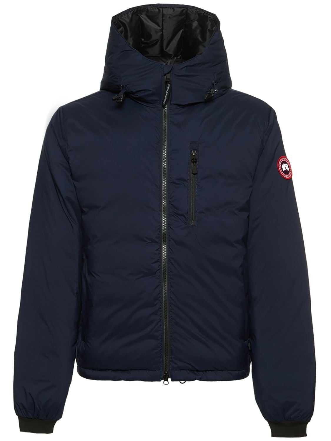 Canada Goose Lodge 후디드 나일론 다운 재킷 In Blue