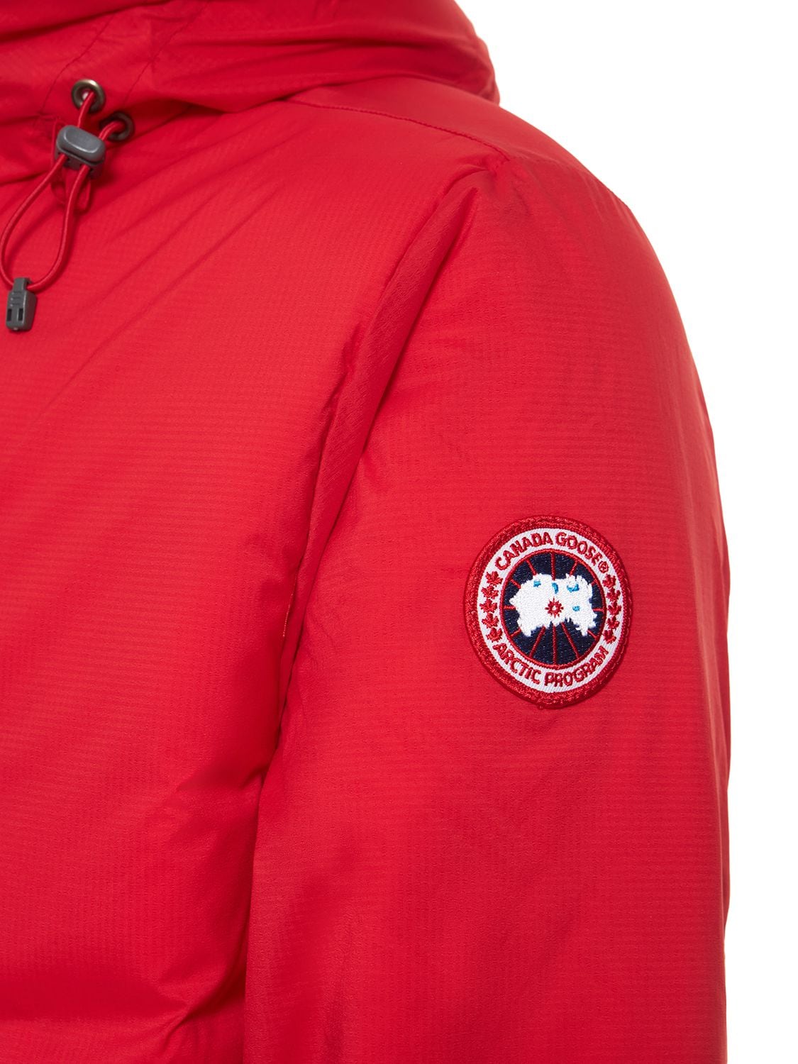 Shop Canada Goose Lodge Hooded Nylon Down Jacket In Red