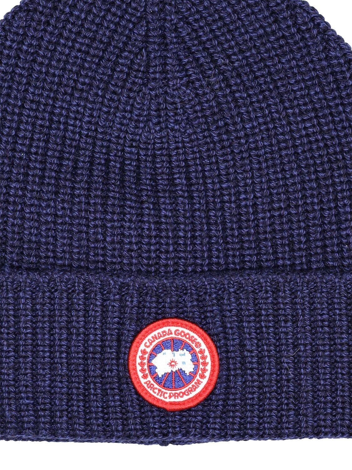 Shop Canada Goose Arctic Disc Rib Toque Wool Hat In Navy Heather