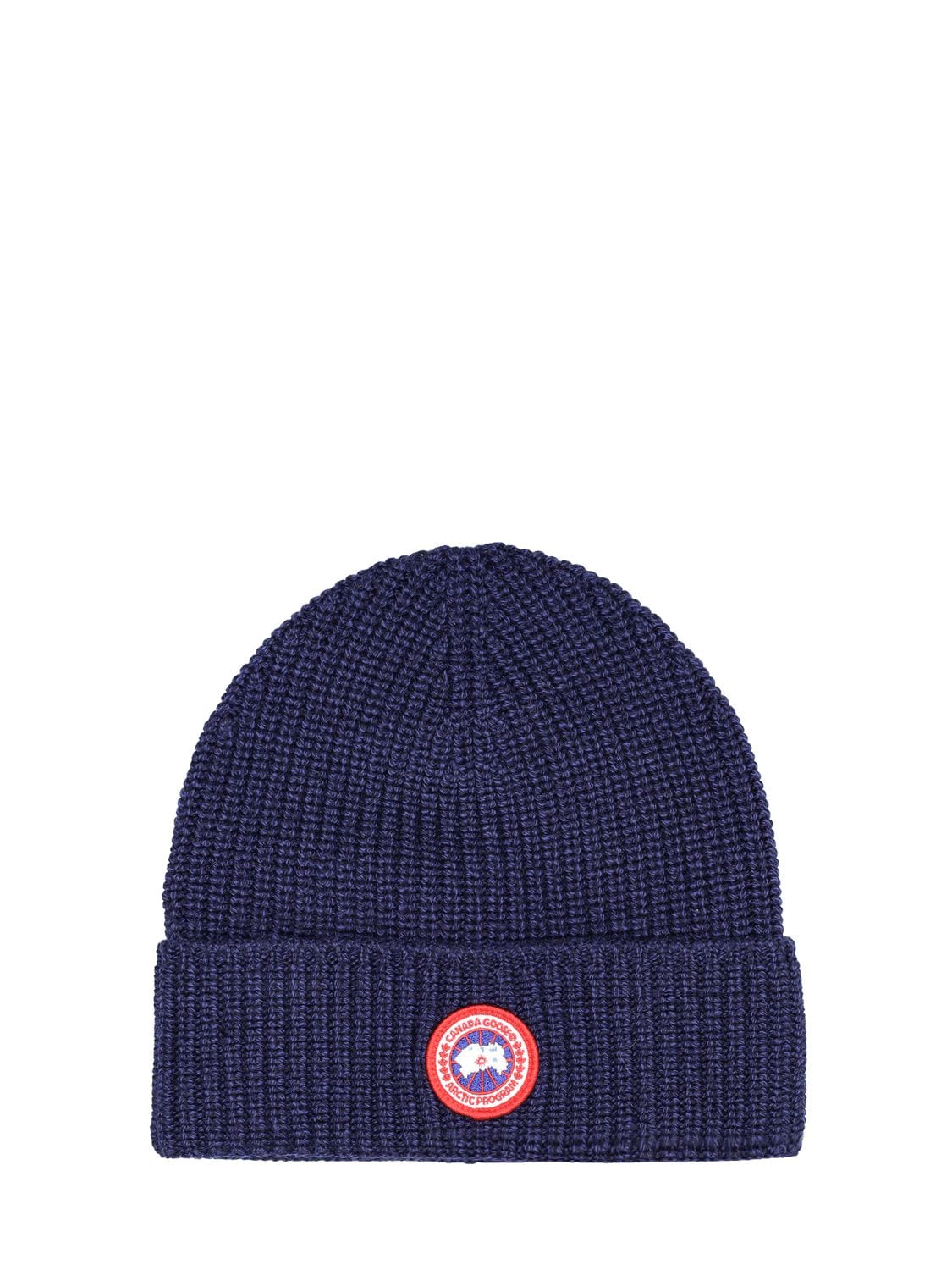 Shop Canada Goose Arctic Disc Rib Toque Wool Hat In Navy Heather