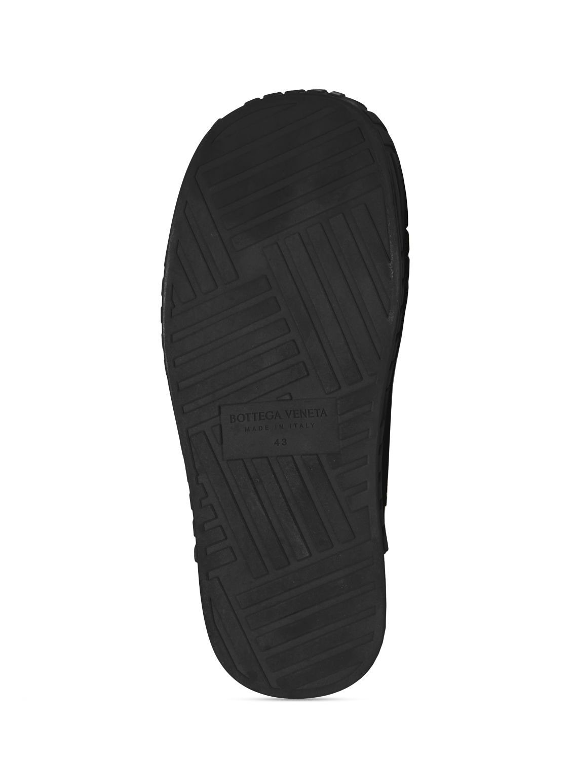 Shop Bottega Veneta Slider Rubber Sandals In Black