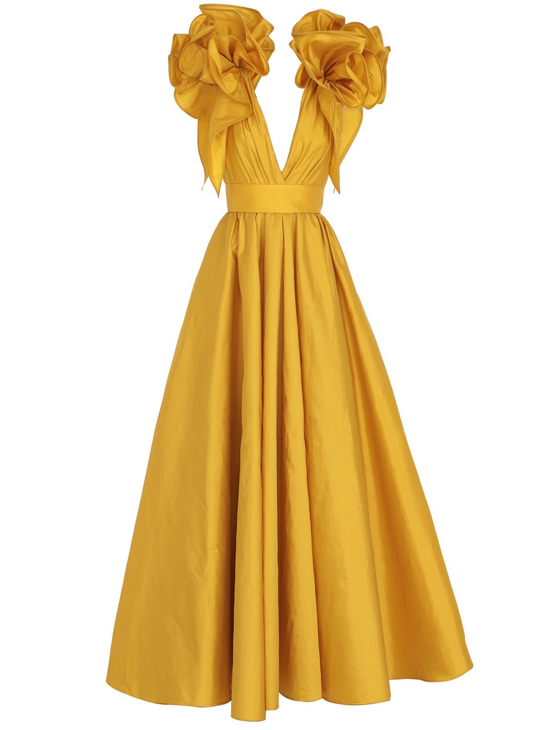 Elie Saab - Ruffled taffeta gown - Yellow | Luisaviaroma