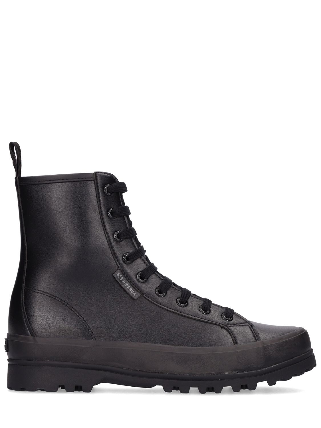 Superga Alpina Faux Rubber Hi Top Sneakers In Black | ModeSens