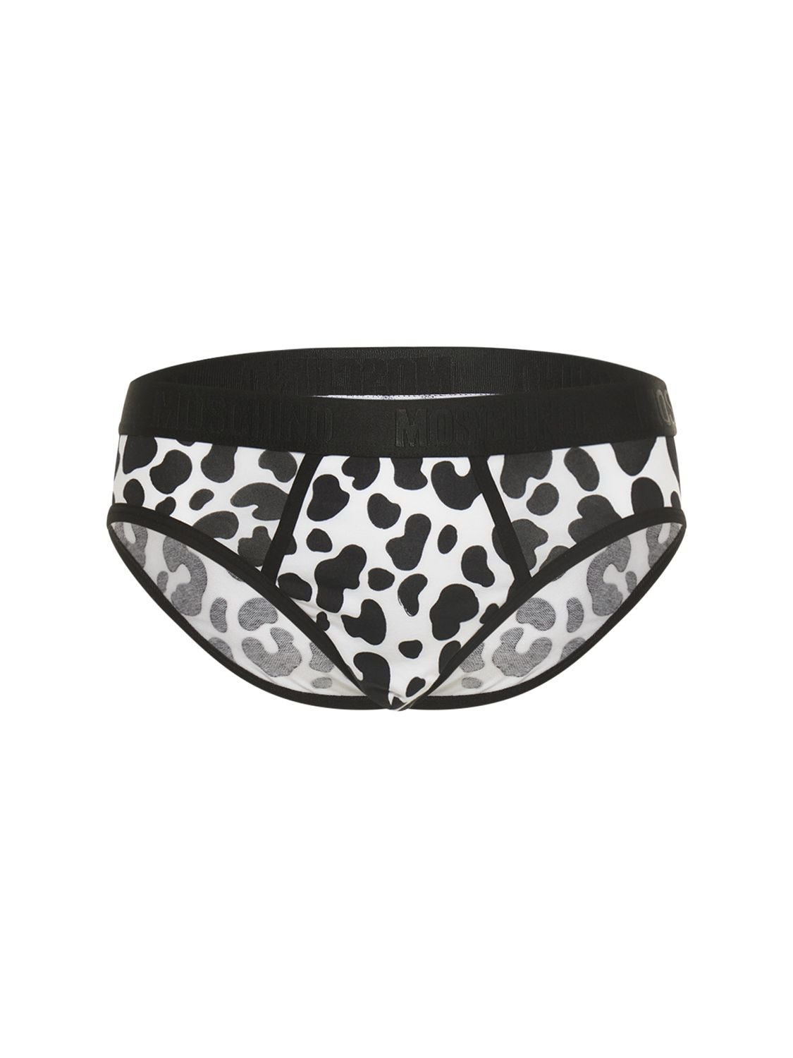 Moschino Underwear - Leopard print stretch cotton briefs - Black/White ...