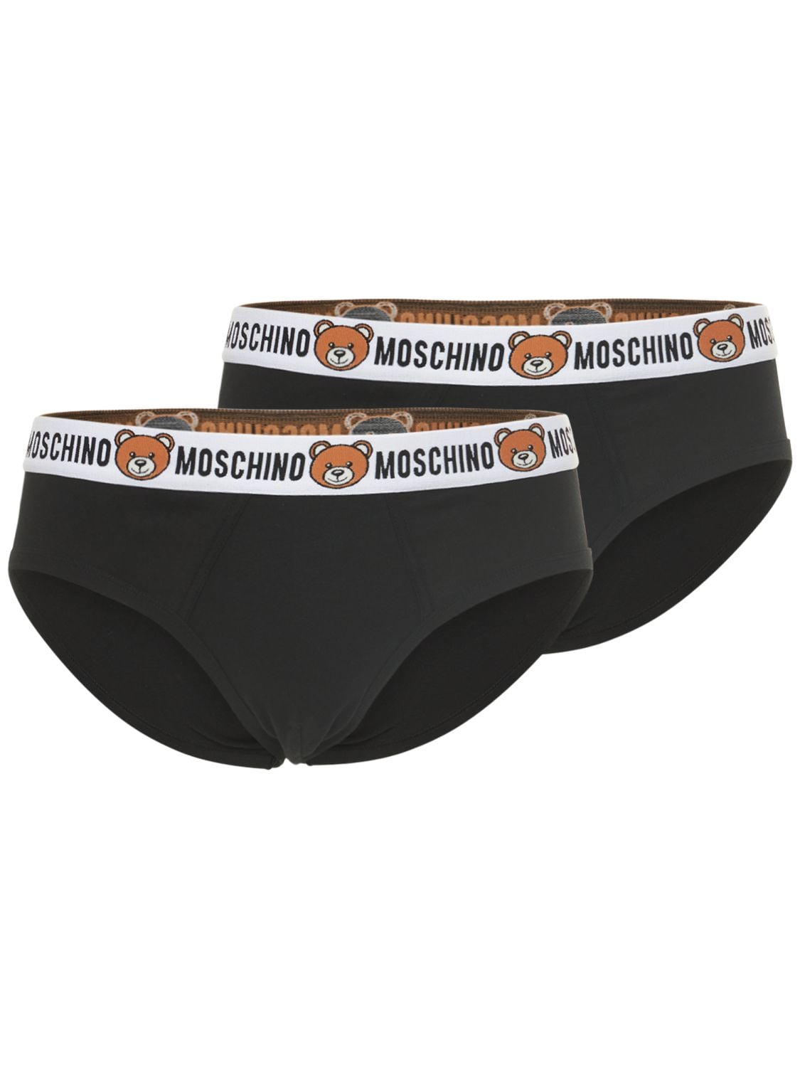 MOSCHINO UNDERWEAR Pack Of 2 Teddy Cotton Stretch Briefs