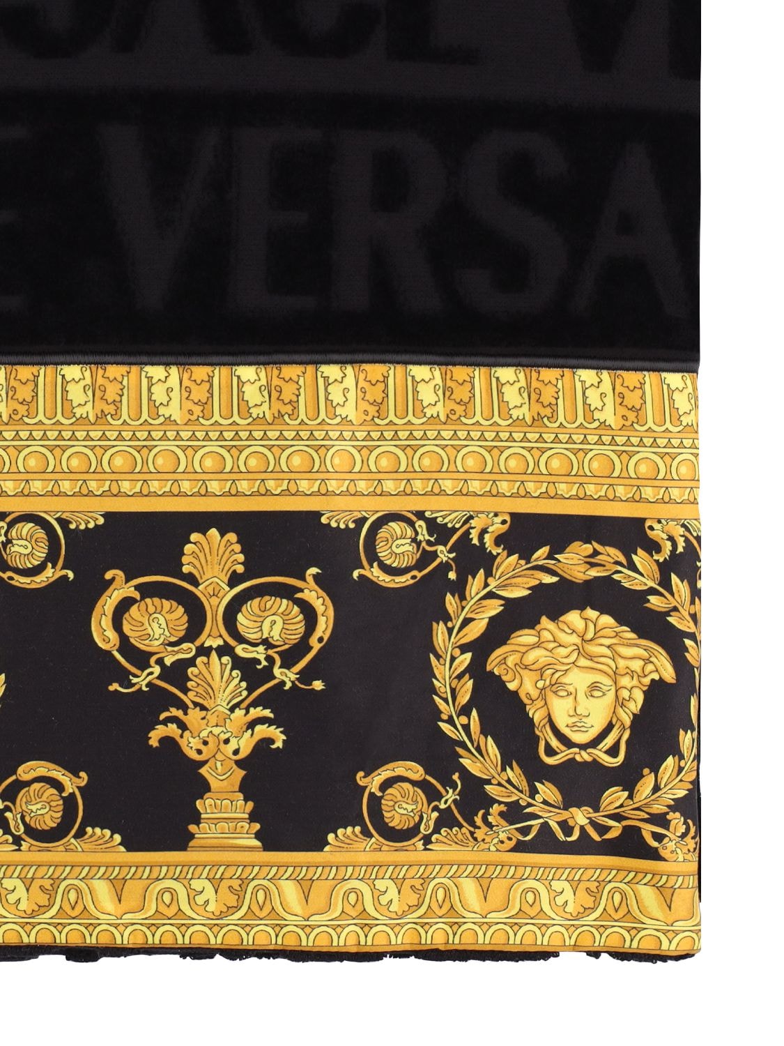Shop Versace I Love Baroque Cotton Towel In Nero-nero